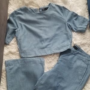 3x1 NYC Flare Denim Two Piece Set